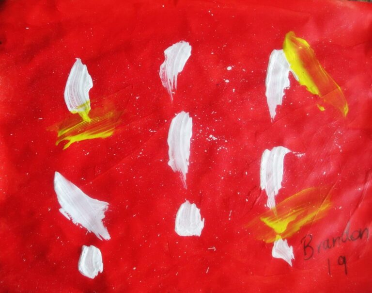 ‘’Amanecer’’. Tempera sobre papel.  9X11’’.  Brandon, 19.