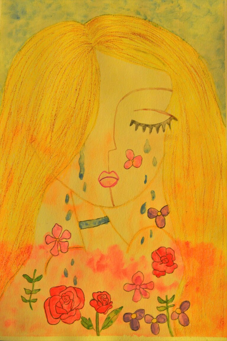 ‘’Lloraría un mar por ti’’. Acuarela sobre papel.  16X20’’.  Anette Gómez.